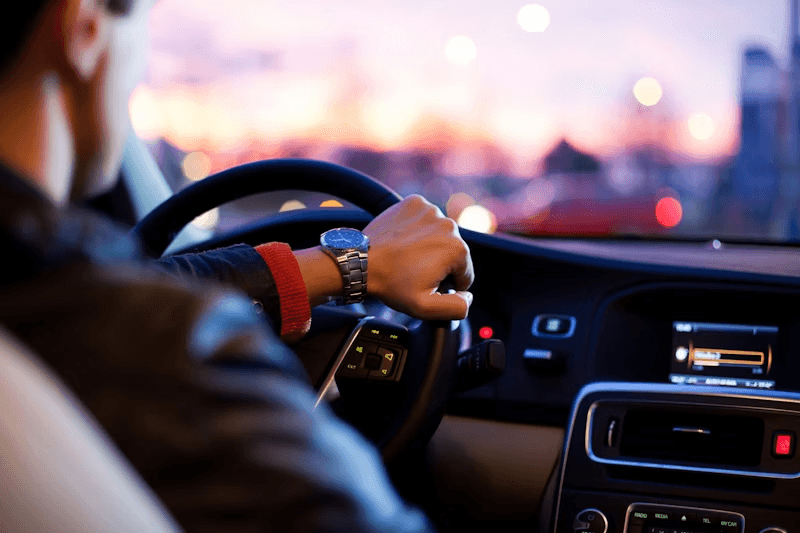 Hands on steering wheel